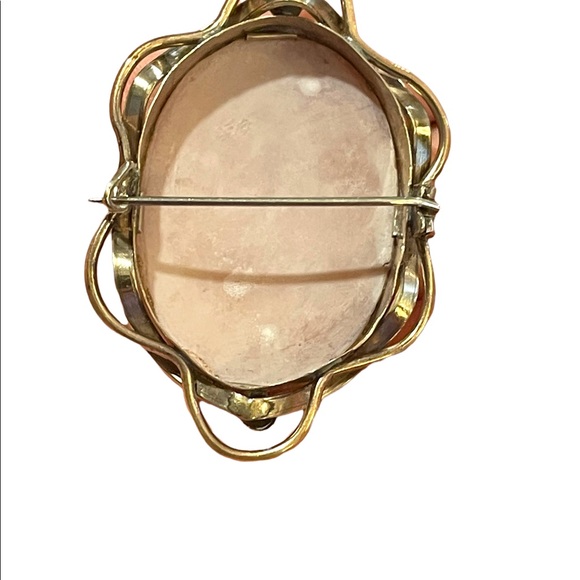Antique Large 10k Gold Filled Shell Carnelian Shell Dianna Cameo 1850 Victorian - Picture 7 of 15